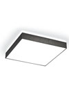Plafonnier carré en tissu noir et diffuseur blanc 25cm. bpe:LICHT. Plafonnier carré en tissu noir et diffuseur blanc 25cm. bpe:LICHT.