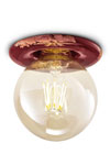 Plafonnier vintage rouge framboise et ampoule LED rétro. Ferroluce. Plafonnier vintage rouge framboise et ampoule LED rétro. Ferroluce.