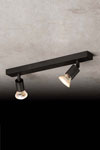 Spot noir orientable sur rotule rail de 2 lumières. Holtkötter. Spot noir orientable sur rotule rail de 2 lumières. Holtkötter.