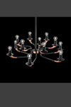 Lustre cuivre et noir en métal, 12 lumières Olimpo. Italamp. Lustre cuivre et noir en métal, 12 lumières Olimpo. Italamp.
