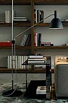 Bauhaus 90 lampadaire métal chrome et noir. Lumini. Bauhaus 90 lampadaire métal chrome et noir. Lumini.