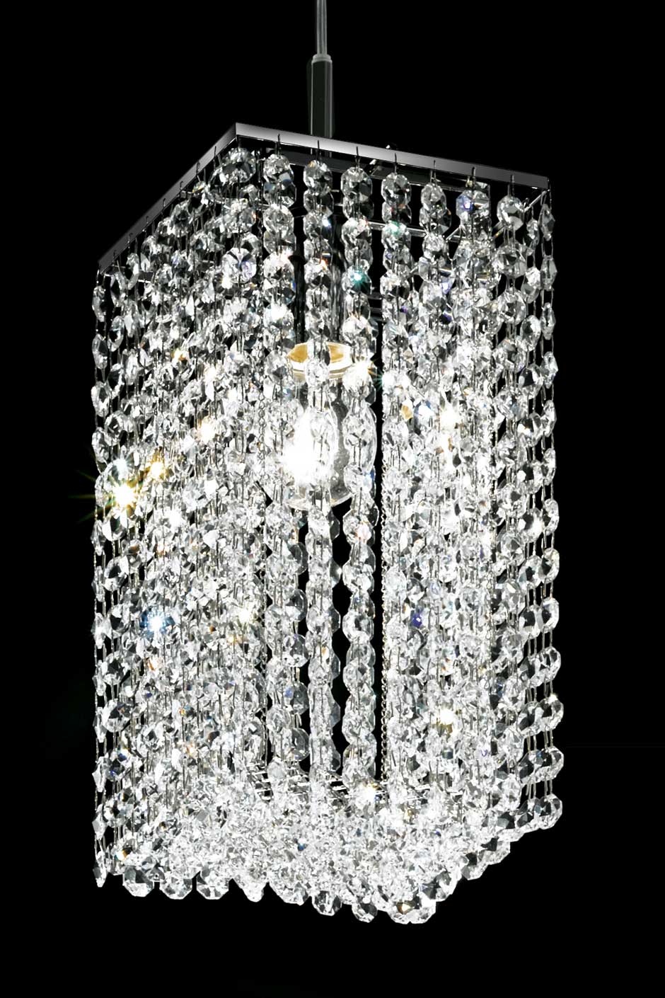 Square-section designer crystal chandelier | Masiero | Murano and ...