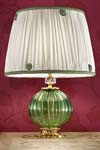 Lampe verre Murano vert abat-jour vert taffetas de soie. Masiero. Lampe verre Murano vert abat-jour vert taffetas de soie. Masiero.