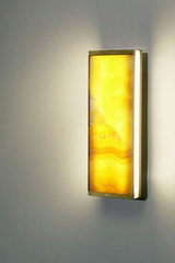Yellow onyx wall lamp TECH small model 30cm
