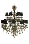 ROMEO lustre baroque 15 lumières noir abat-jour noirs. Muno. ROMEO lustre baroque 15 lumières noir abat-jour noirs. Muno.