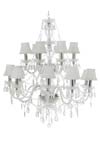 ROMEO lustre baroque 15 lumières transparent abat-jour blancs. Muno. ROMEO lustre baroque 15 lumières transparent abat-jour blancs. Muno.