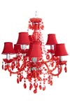 Romeo lustre 9 lumières rouge. Muno. Romeo lustre 9 lumières rouge. Muno.