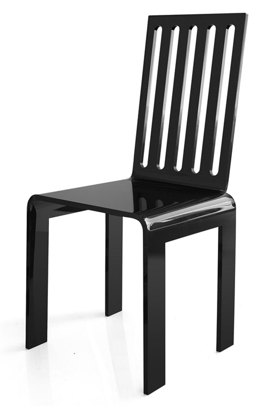 Chaise plexiglas noir à barreaux Grand Soir