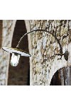 Large outdoor wall light in porcelain and patinated brass. Aldo Bernardi. 