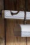 Rectangular wall lamp in white porcelain with Provencal motif in blue braces. Aldo Bernardi. 