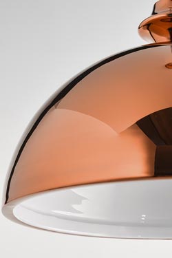 Illustri dome suspension in shiny copper ceramic. Aldo Bernardi. 