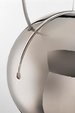 Globo glossy ceramic platinum ball pendant. Aldo Bernardi. 