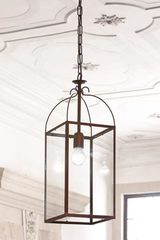 Lantern pendant in aged brass. Aldo Bernardi. 