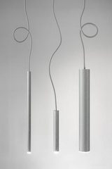 Tubo 28 hammered aluminium tube pendant. Aldo Bernardi. 