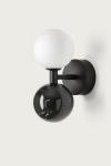 Black marble and white glass wall lamp Dalt. Aromas. 