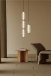 Elma 3-light pendant lamp in fluted glass and black steel. Aromas. 