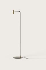 Maho retro floor reading lamp in black and gold steel. Aromas. 