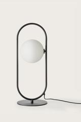 Abbacus black steel and glass ball table lamp . Aromas. 