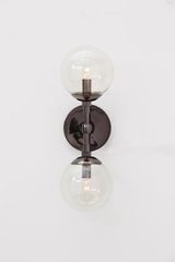Applique double boule en verre et métal brun Polaris . Arteriors. Applique double boule en verre et métal brun Polaris . Arteriors.