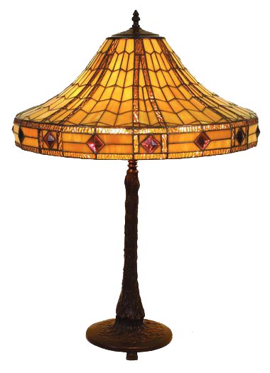 Lampe de table Art Nouveau verre orangé. Artistar. 