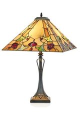 Lampe de table Tiffany avec abat-jour pyramide en verre. Artistar. 