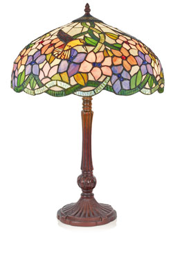 Lampe de table Tiffany tons pastels Colibri. Artistar. 