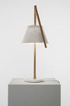 Table lamp in beechwood and white steel mesh Cambo. Arturo Alvarez. 