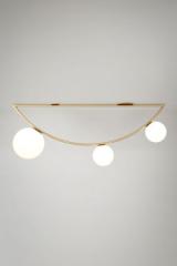 Geometric Art Deco ceiling light in a golden arc Girlande 317 . Atelier Areti. 