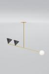 Balancing Variation asymmetrical gold and white pendant lamp. Atelier Areti. 