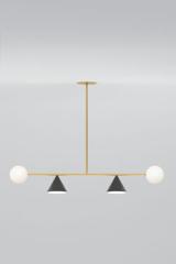 Balancing Variation symmetrical pendant lamp 4 lights on rod . Atelier Areti. 