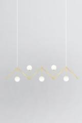 ZigZag 5-light gold pendant lamp 470. Atelier Areti. 