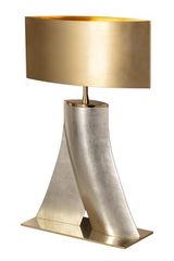 Jog lampe de table en aluminium finition feuille d