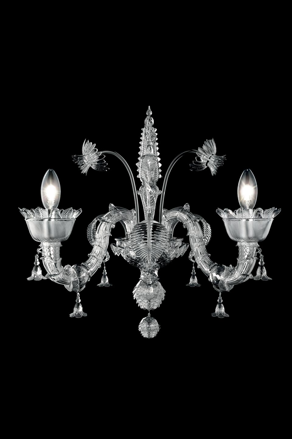 4607 applique de style Art Nouveau en cristal vénitien 2 lumières. Barovier&Toso. 