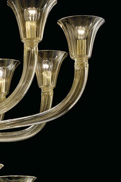 Degas 18-light gilded Venetian chandelier. Barovier&Toso. 