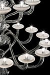 Windsor lustre contemporain en cristal gris argent 24 lumières. Barovier&Toso. 