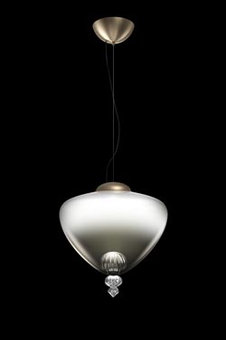 Padma contemporary pendant lamp in grey and gold Venetian crystal. Barovier&Toso. 