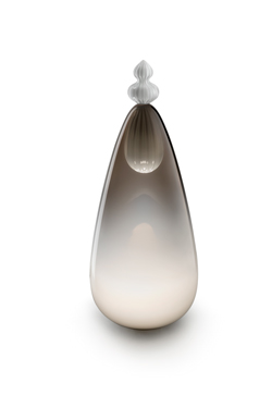 Padma lampe de table allongée en cristal de Murano gris et blanc. Barovier&Toso. 