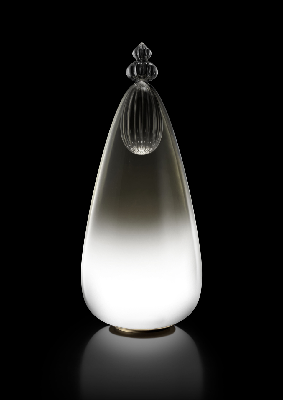 Padma lampe de table en cristal de Murano gris et noir. Barovier&Toso. 