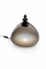 Padma contemporary table lamp in grey and black Murano crystal<br/>. Barovier&Toso. 