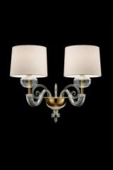 Tangeri applique classique en cristal et métal doré 2 lumières. Barovier&Toso. 