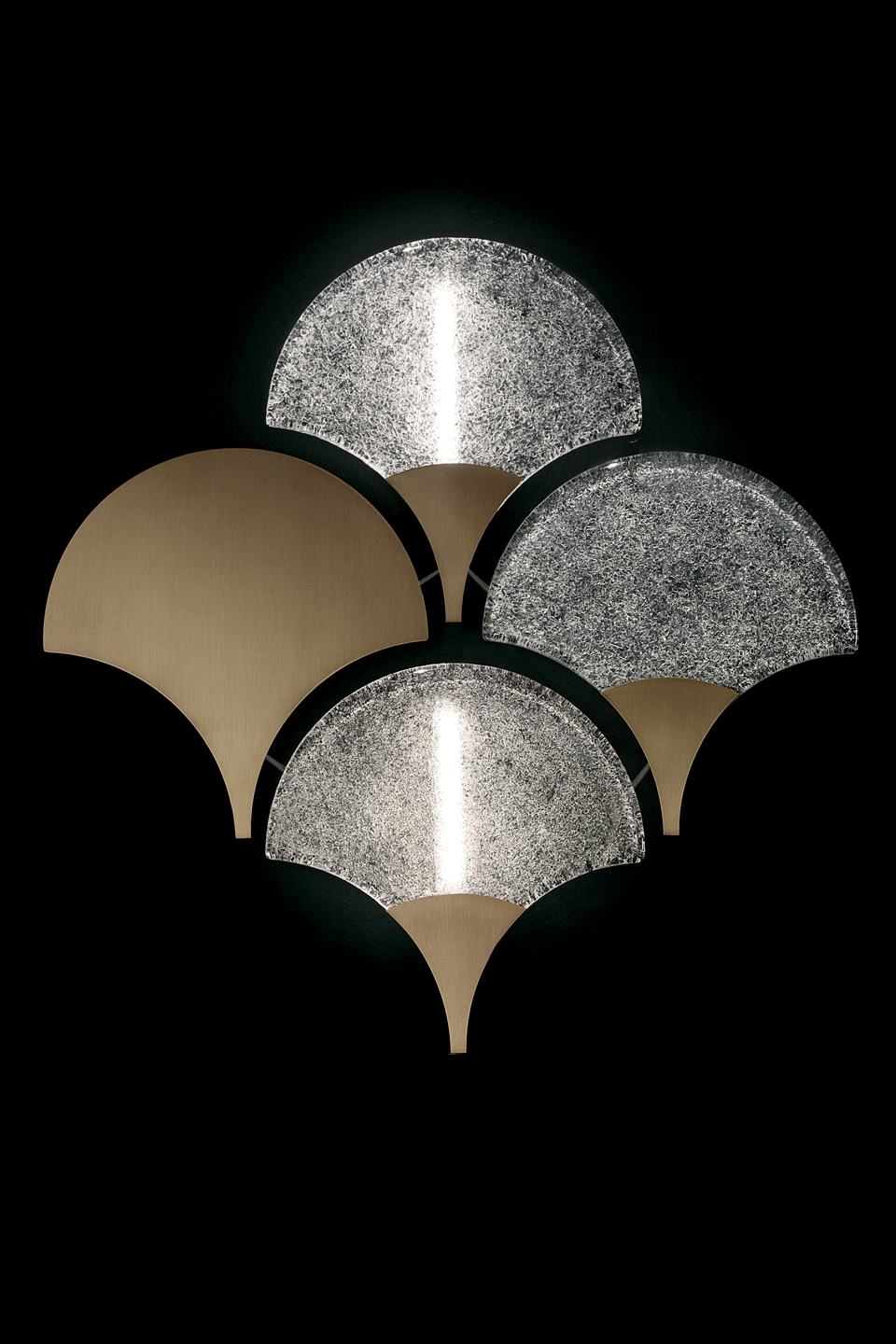 Tuileries applique Art Déco en cristal rugiada et bronze 51cm. Barovier&Toso. 