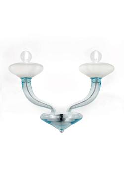 Windsor applique contemporaine épurée en cristal aquamarine. Barovier&Toso. 