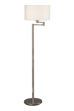 Floor lamp with articulated arm in polished nickel finish. Baulmann Leuchten. 