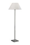 Silver-plated metal floor lamp with white shade. Baulmann Leuchten. 