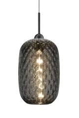 Pendant lamp in sculpted smoked glass. Baulmann Leuchten. 