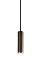 Small dark bronze tube pendant. Baulmann Leuchten. 