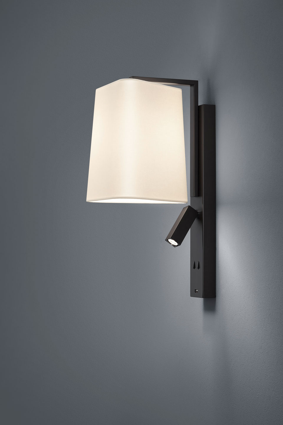 Black design wall lamp + reading lamp 