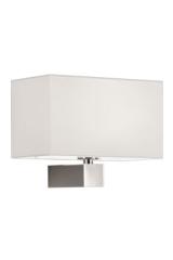 Rectangular wall lamp with white shade. Baulmann Leuchten. 