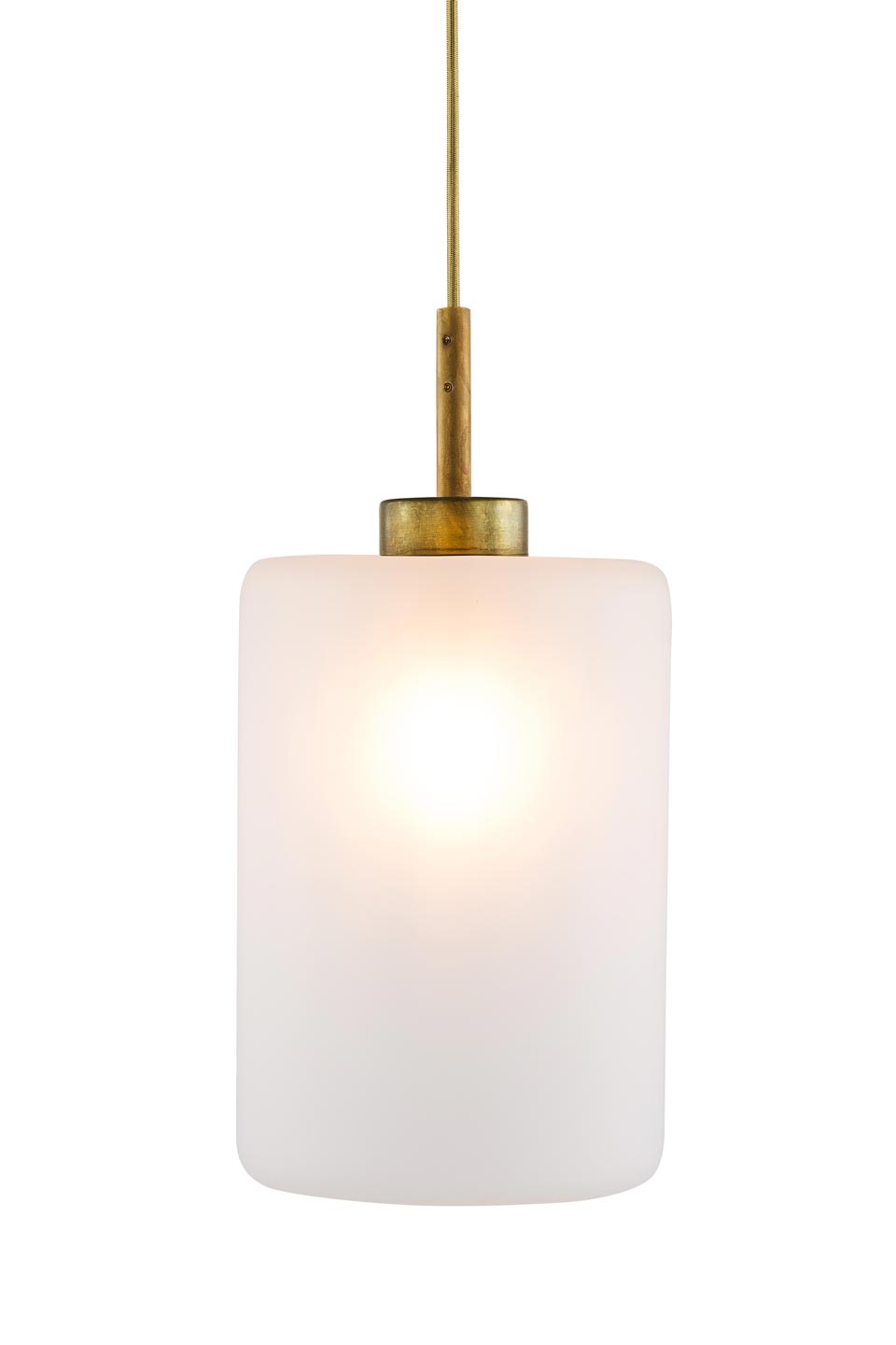 Louise suspension une lumière lanterne en verre blanc satiné. Brand Von Egmond. 