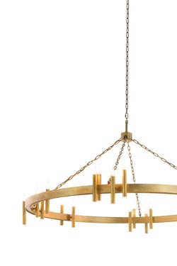 Shiro 18-light golden chandelier. Brand Von Egmond. 